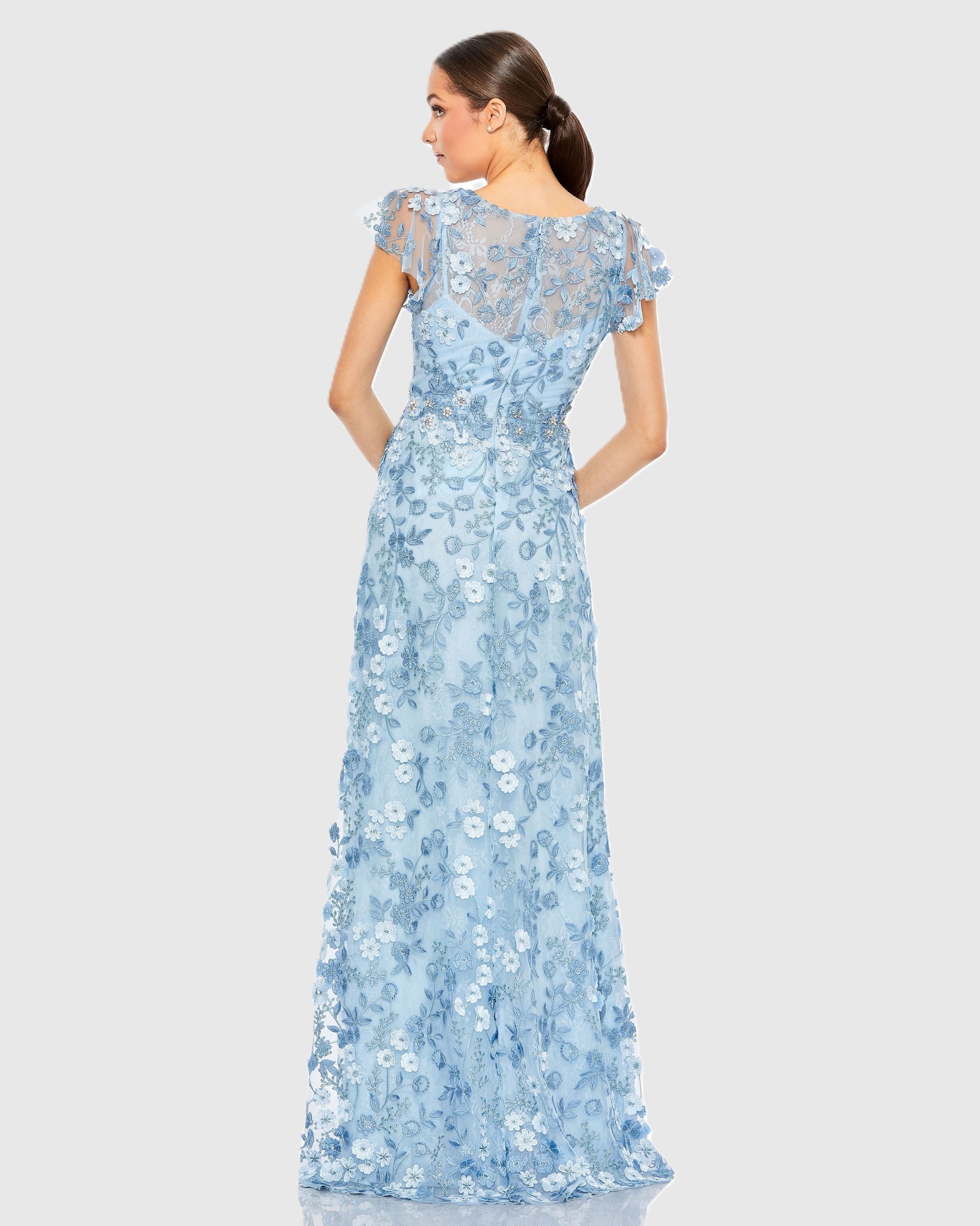 Mac Duggal Bridesmaids Dress Pink Embroidered Applique Wrap Over Flutter Sleeve Gown Blue #68192 | Shop Prom Dresses, Wedding Guest Dresses, and Black Tie Evening Gowns Online at SHAIDE! Shaide Boutique Mac Duggal Bridesmaids Dress Pink Embroidered Applique Wrap Over Flutter Sleeve Gown Blue #68192 | Shop Prom Dresses, Wedding Guest Dresses, and Black Tie Evening Gowns Online at SHAIDE! Shaide Boutique
