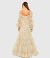 Chiffon Tiered Sweetheart Neck Dress - White