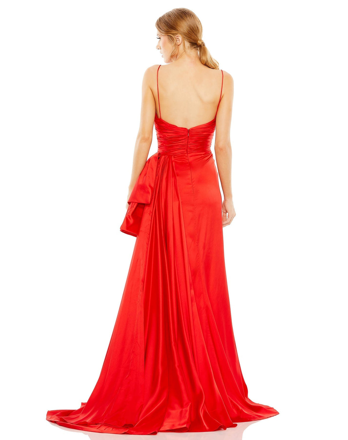 STRAPLESS CUT OUT SIDE BOW GOWN - RED mac duggal Style #68450 red