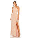 Style #68507 Designer: Mac Duggal ONE SHOULDER SIDE CUT EMBELLISHED GOWN peach