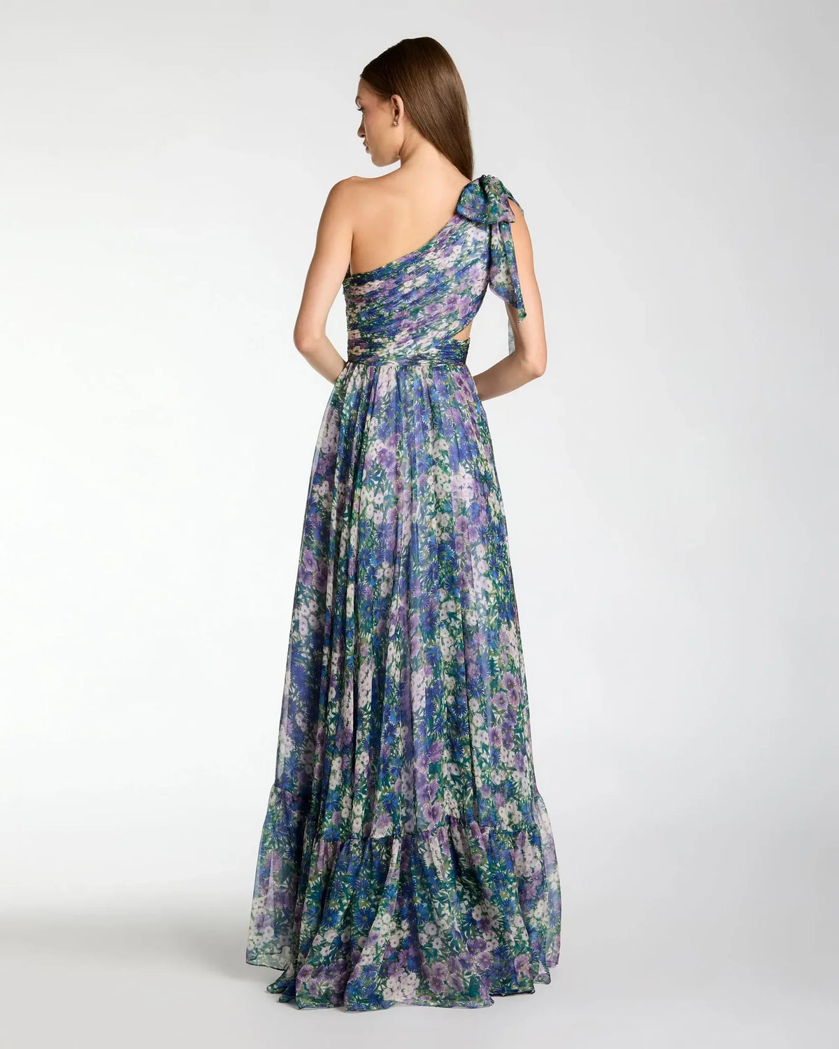 Mac Duggal #68553 Lilac Multi Side Cut Out One Shoulder Gown