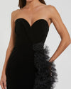 Strapless Sweetheart Velvet Mermaid Gown - Black