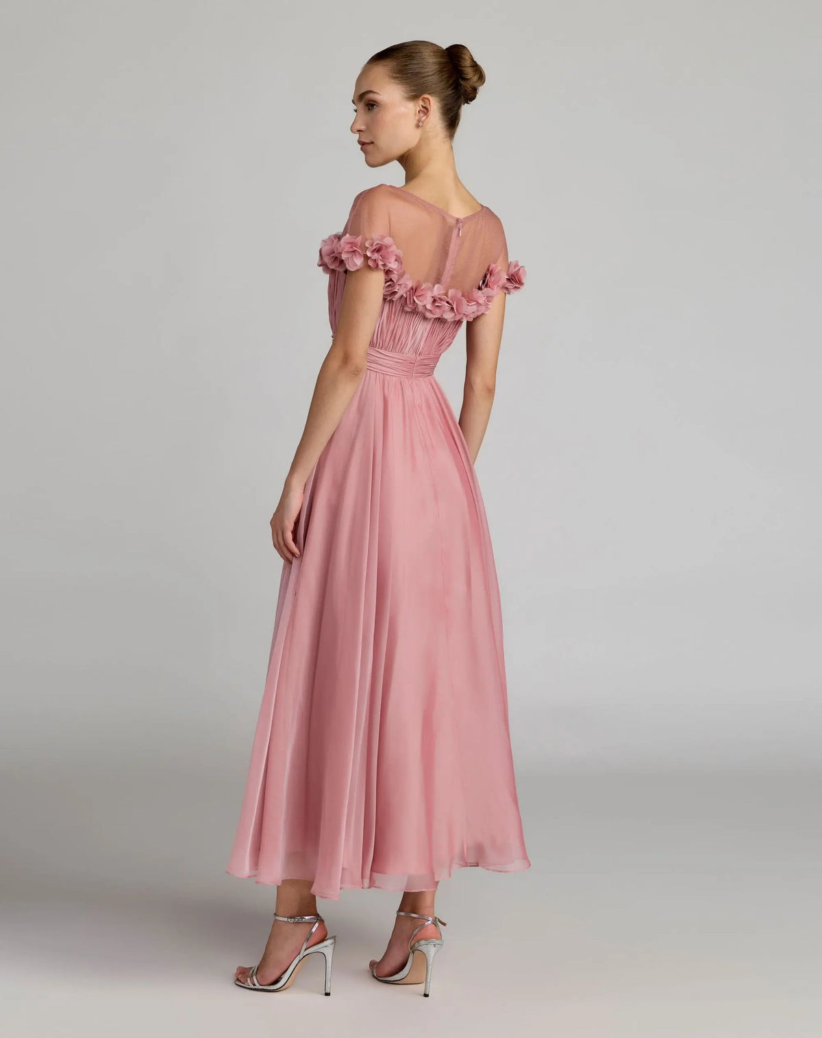 Off-the-shoulder-illusion-neckline-dress-with-dimensional-flowers-68966