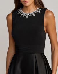 Mac Duggal #69084 black embellished high neck sleeveless a line gown