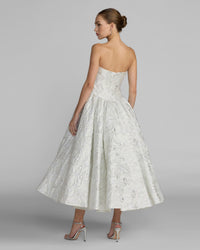 Ivory brocade dress back