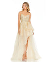Mac Duggal One shoulder ruffle high low tulle gown - Ivory