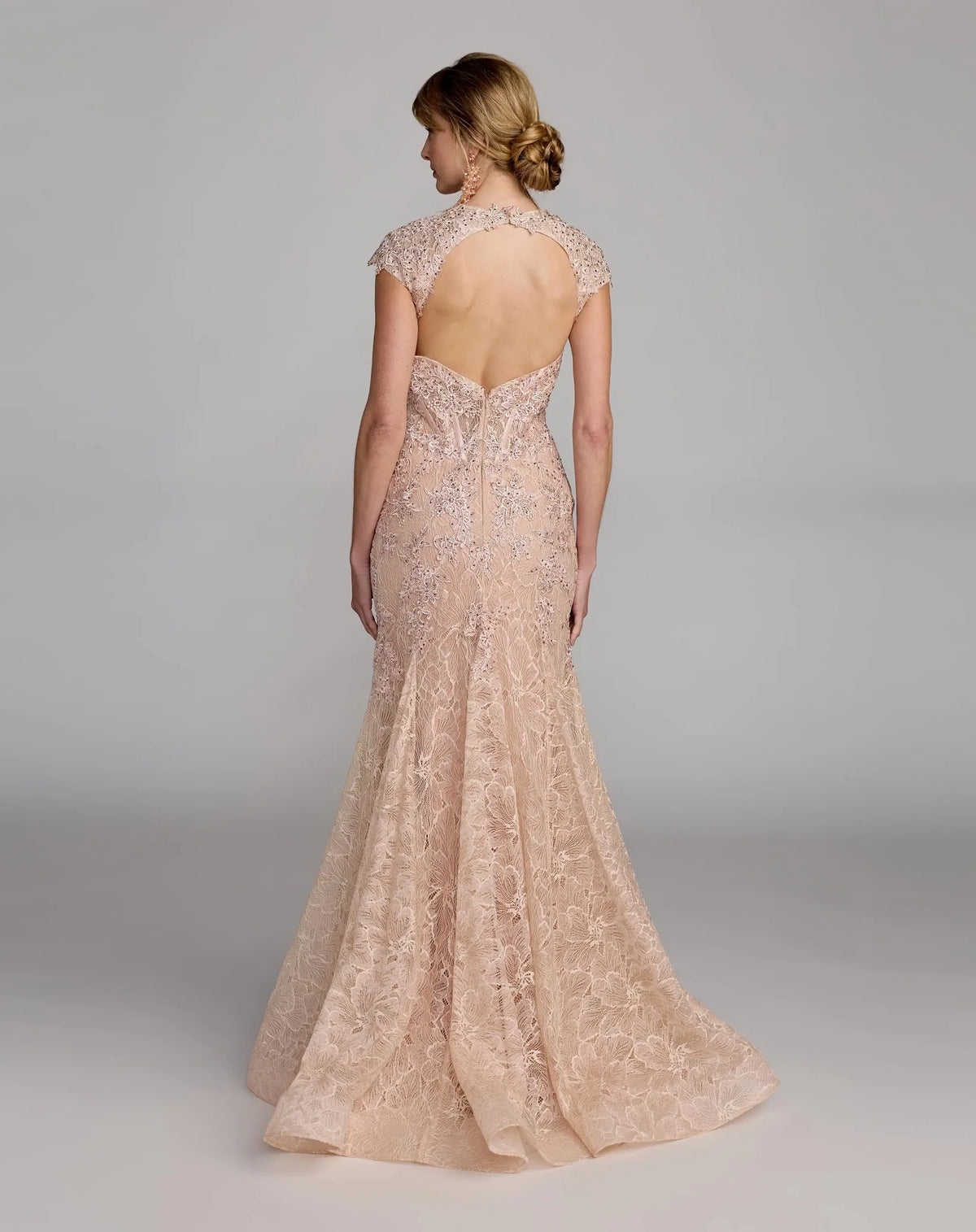 Mac Duggal Light Pink Lace Sweetheart Embellished Mermaid Gown #79306 Blush Pink