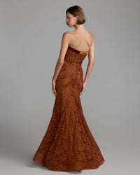 Mac Duggal #79459 cinnamon mermaid gown back view