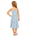 Mini Embroidered Ruffle Floral Dress - Blue Multi