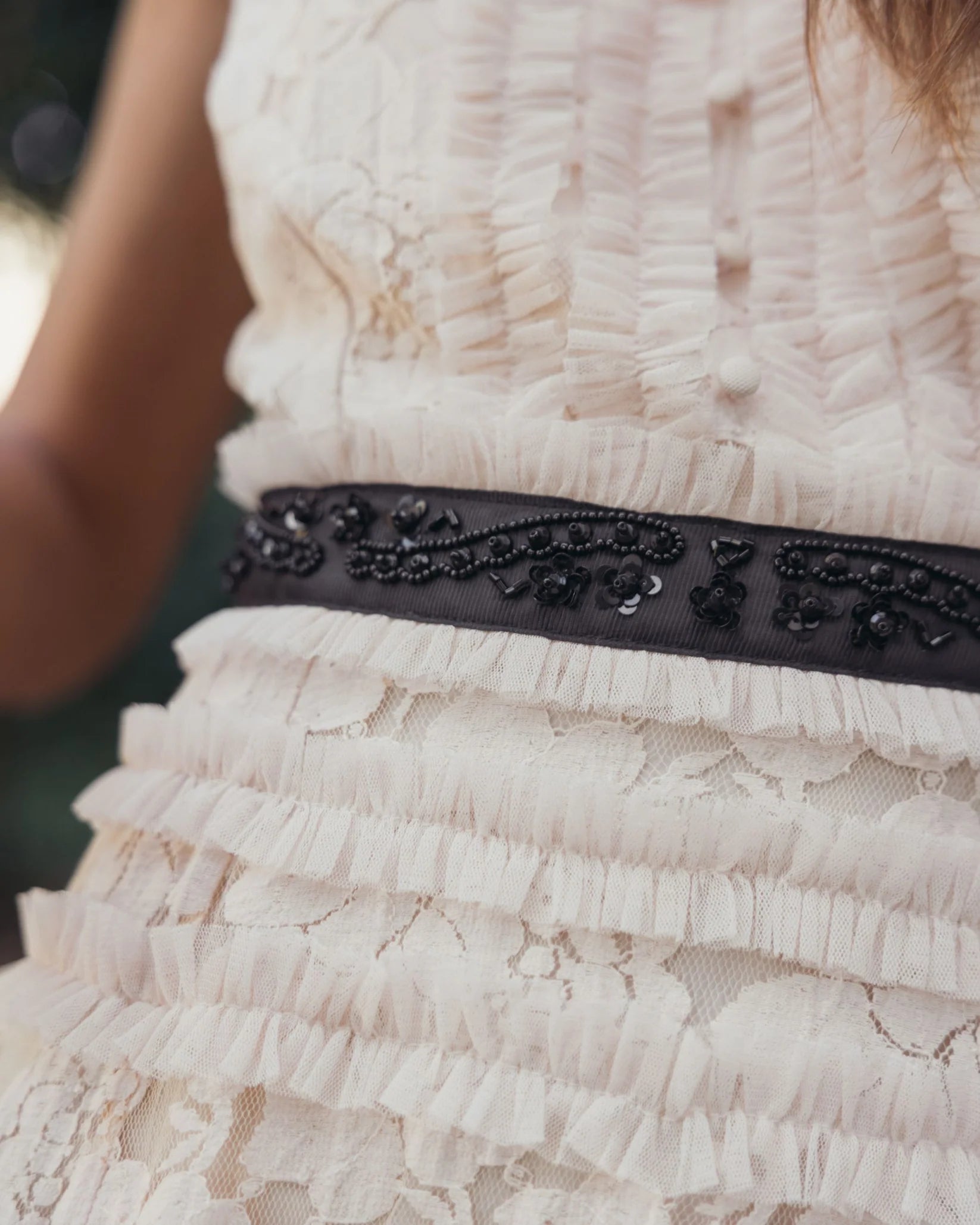 Mac Duggal Pink Lace Tiered Midi Dress with Bow Straps  #8070 Porcelain