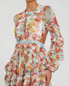 Long Sleeve Ruffle Midi Dress