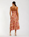 Ruffle Strapless Ankle Cotton Dress - Pink