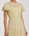 A-line Micro Ruffle Midi Dress - Buttercup
