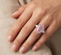 8 Carat, Anna Kournikova, Fancy Pink, Pear Shape Cocktail Ring
