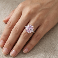 9.52 Carat, Fancy Pink, Asscher Cut Cocktail Ring