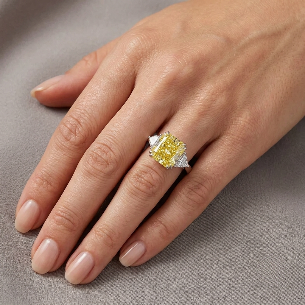 9.52 Carat, Fancy Yellow, Cocktail Ring, Naomi Wolf of Wall Street Engagement Ring