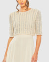 Chiffon Beaded Gown - Nude