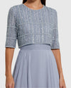 Chiffon Beaded Gown - Nude