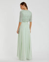 Chiffon Beaded Gown - Nude