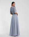 Chiffon Beaded Gown - Nude