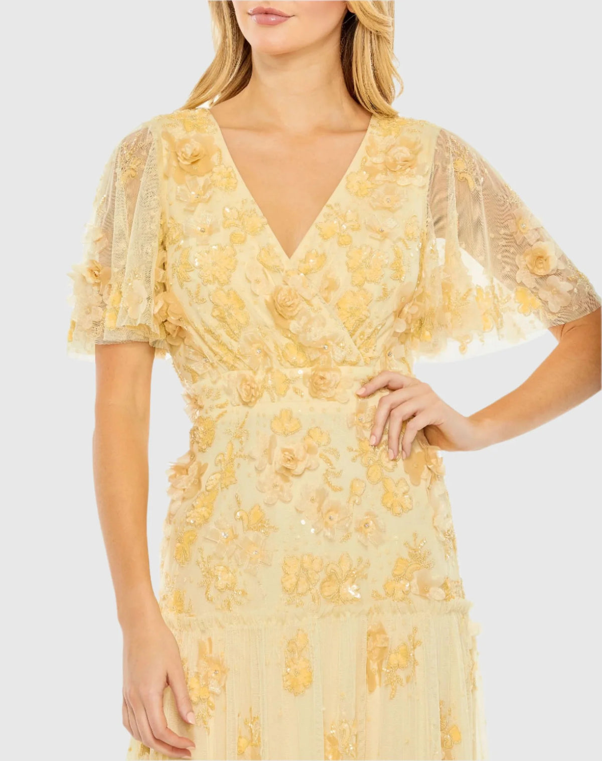 Floral Embellished Dress - Butter