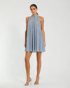 Mac Duggal High Neck Sleeveless Sequin Embellished Trapeze Dress #9225 Powder Blue