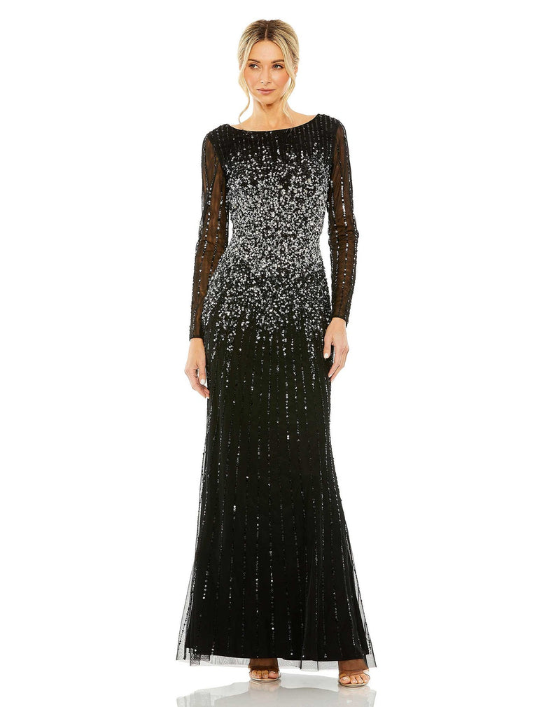 Mac Duggal Style #30763 High neck sequin embellished A-line dress - Black
