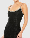 Beaded Spaghetti Column 90's Gown - White