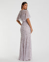 Embellished Cape Gown - Lilac