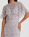 Embellished Cape Gown - Lilac