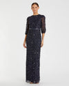 Sequin Modest Column Gown - Rosewood