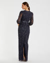 Sequin Modest Column Gown - Rosewood