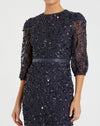 Sequin Modest Column Gown - Rosewood