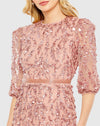 Sequin Modest Column Gown - Rosewood