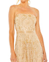 Strapless Embellished A Line Dress - Black