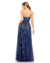 Strapless Hand Embellished Beaded Gown - Emerald