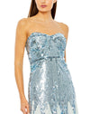 Strapless Sequin Mesh Gown - Rose Gold