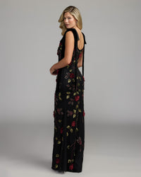 Mac Duggal #9411 black red gown scoop back