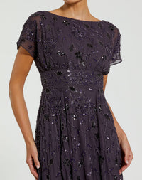 Mac Duggal #94140 Blackberry embellished georgette A-line gown