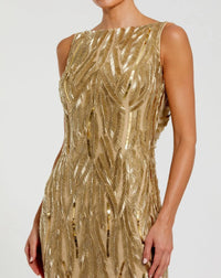 Mac Duggal Gold High Neck Sleeveless Embellished Gown #94146 Gold