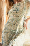 Embellished Cap Sleeve Cocktail Dress - Sage