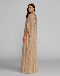Sequin Embellished Caftan Gown - Gold