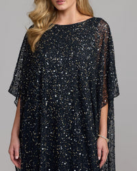Mac Duggal #9475 midnight gold sequin embellishment detail