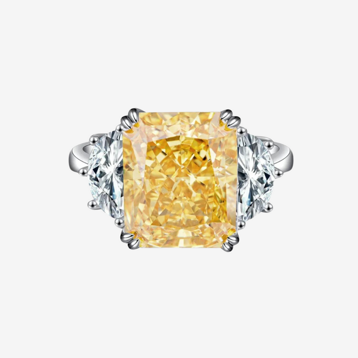 9 Carat, Canary Yellow, Cushion Cut, Cocktail Ring