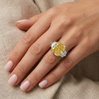 9 Carat, Radiant Cut, Cocktail Ring, Fancy yellow