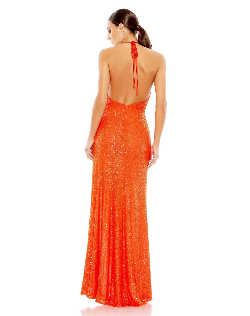 Mac Duggal, HALTER GOWN, Style #A26622 back view