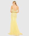 Applique Sleeveless Plunge Neck Trumpet Gown - Lemom