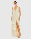 Sequin Ruffle Gown - Coral