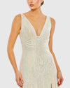Sequin Ruffle Gown - Coral