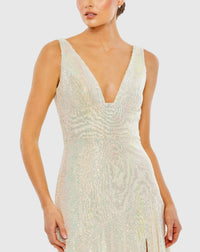 Sequin Ruffle Gown - Coral